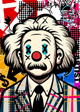 Einstein Clown Pop Art