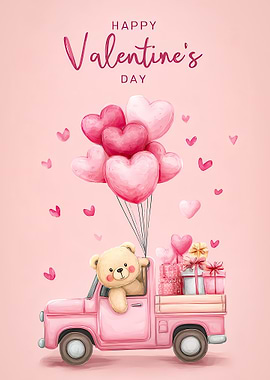 Valentine's Day Teddy Bear Truck