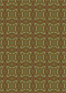Geometric Islamic Pattern in Olive and Gold