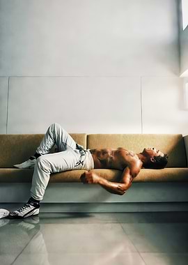Man Resting on Couch