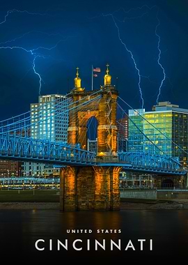 Cincinnati Bridge Lightning