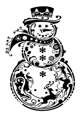 Ornate Snowman Silhouette