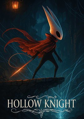 Hollow Knight Game Character Illustration
