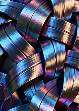Woven Metallic Strands Abstract