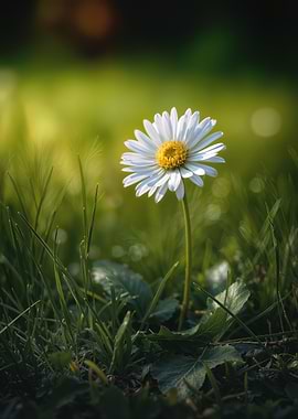 Spring Daisy in the Grass