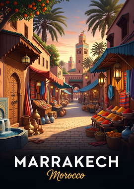 Marrakech Morocco street scene