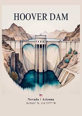Hoover Dam Travel Poster