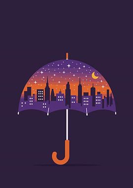 Cityscape Umbrella Night