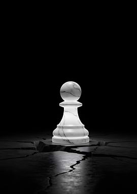 Marble Pawn on Cracked Ground