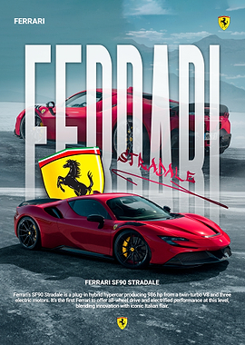 Ferrari SF90 Stradale Car Poster