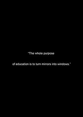 Education quote on black background