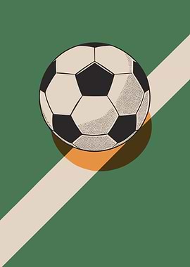 Vintage Soccer Ball on green field