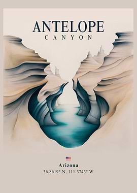Antelope Canyon Arizona Travel Poster