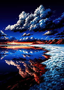 Dramatic Sky Reflection Landscape