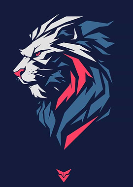 Abstract Lion Head Illustration