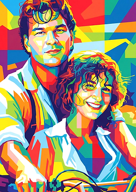 Patrick Swayze and Jennifer Grey Pop Art