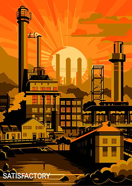 Satisfactory Game Factory Landscape Art