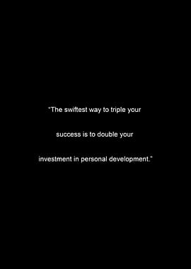 Personal Development Quote on Black