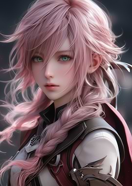 Anime Girl with Pink Hair Portrait