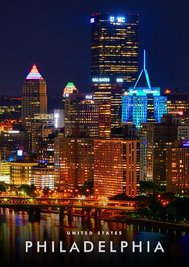 Philadelphia Cityscape at Night
