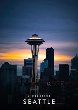 Seattle Skyline at Dusk