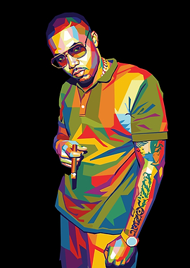 NAS Colorful Portrait of Man with Cigar