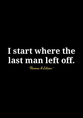 Thomas Edison Quote on Black Background
