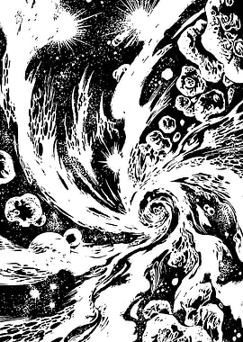 Monochrome Cosmic Swirl