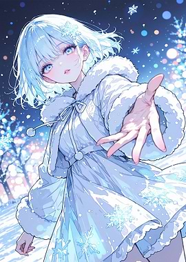 Anime Girl in Winter Wonderland