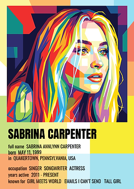 Sabrina Carpenter Pop Art Portrait