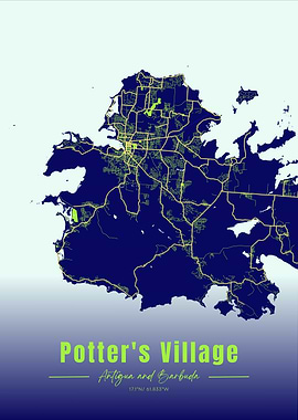Potter's Village, Antigua and Barbuda Map