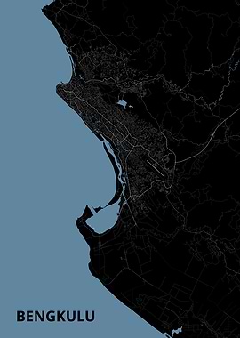 Bengkulu City Map - Minimalist Design