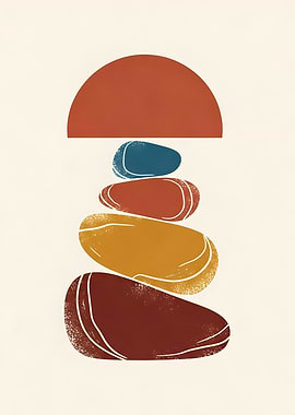 Abstract Stone Cairn Art Print