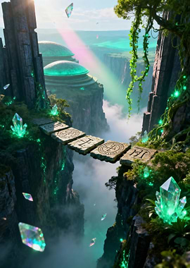 Fantasy Landscape with Stone Bridge