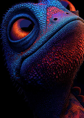 Colorful Chameleon Close-Up
