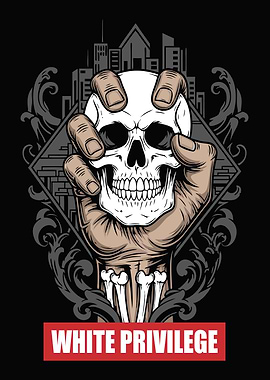 White Privilege Skull Illustration