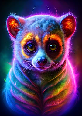 Colorful Lemur Portrait