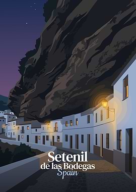 Setenil de las Bodegas, Spain Illustration