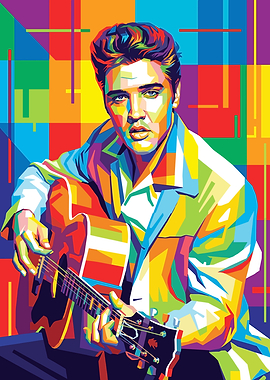 Elvis Presley Colorful Pop Art Portrait