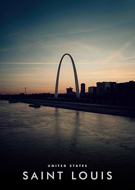Saint Louis Gateway Arch at Sunset