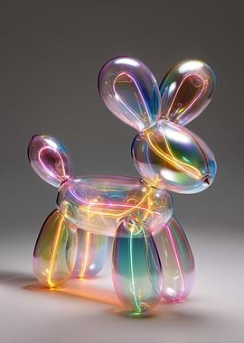 Iridescent Balloon Dog Sculpture
