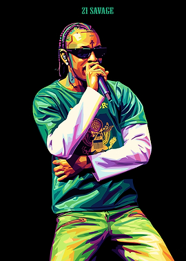 21 Savage Pop Art Portrait