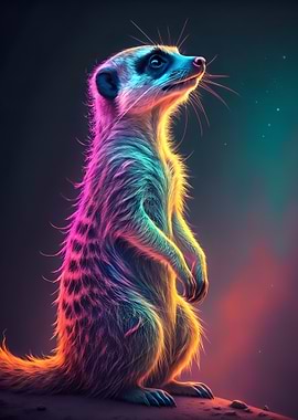 Colorful Meerkat Portrait