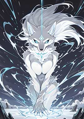 Anime Wolf Girl with Water Powers