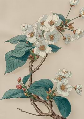 Spring Cherry Blossom Branch