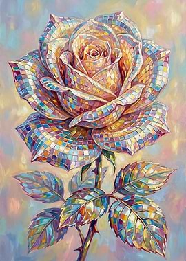 Mosaic Rose Painting