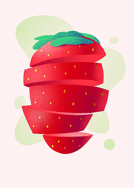 Sliced Strawberry Illustration
