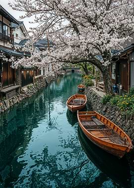Canal Spring Cherry Blossoms