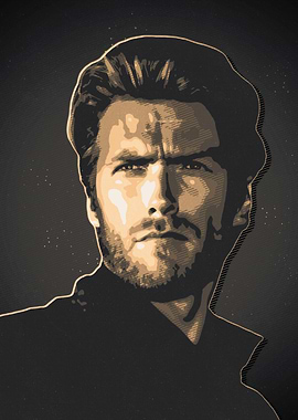 Clint Eastwood Retro Art