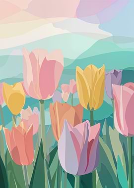 Spring Colorful Tulips